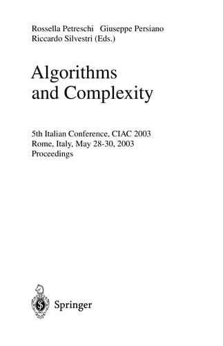 Algorithms and Complexity