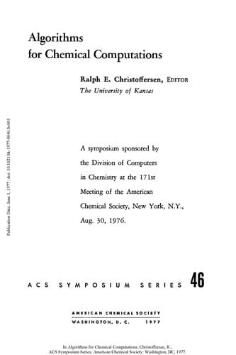 Algorithms for chemical computations