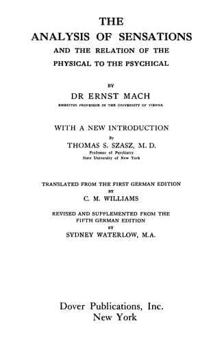 Analysis of Sensations