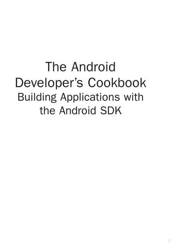 The Android developer's cookbook