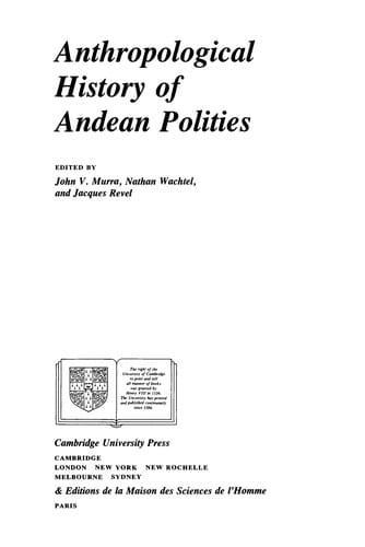 Anthropological history of Andean polities