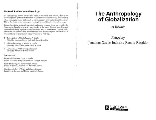 The anthropology of globalization