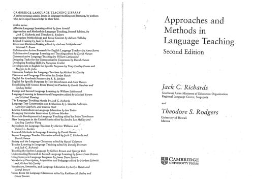 Approaches and methods in language teaching