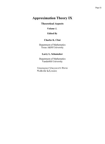 Approximation theory IX