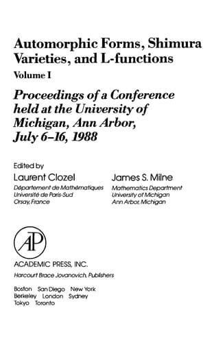 Automorphic forms, Shimura varieties, and L-functions