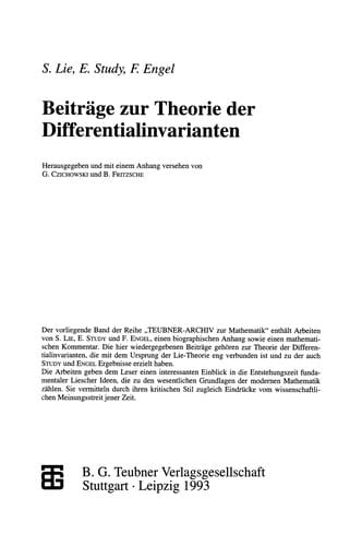 Beiträge zur Theorie der Differentialinvarianten