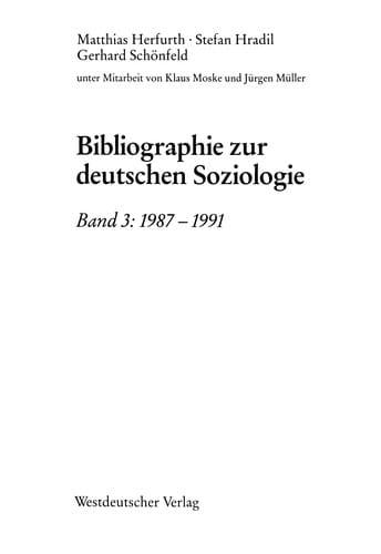 Bibliographie zur deutschen Soziologie