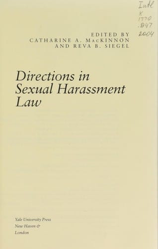 Directions in sexual harassment law