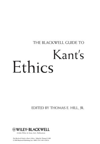 The Blackwell guide to Kant's ethics