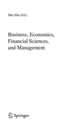 Business, Economics, Financial Sciences, and Management