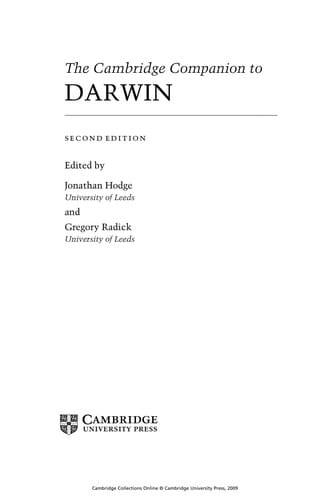 The Cambridge companion to Darwin