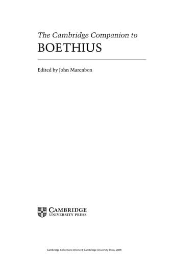 The Cambridge companion to Boethius