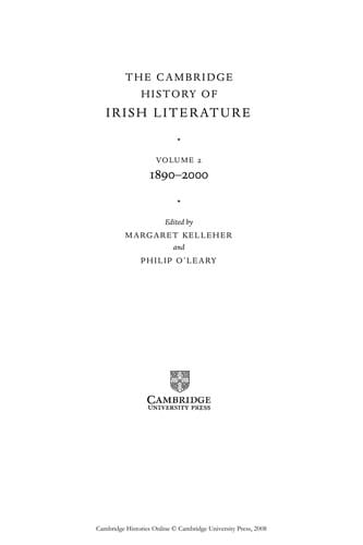 The Cambridge history of Irish literature
