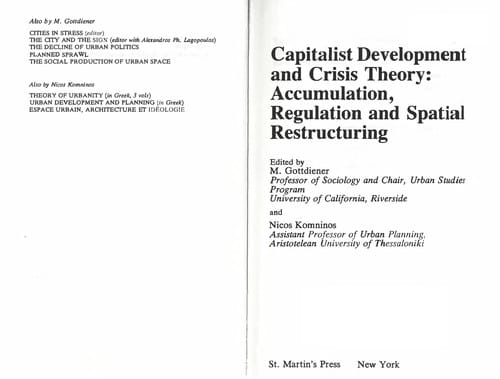 Capitalist development and crisis theory