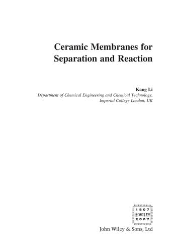 Ceramic membranes for reaction and separation