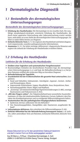 Checkliste Dermatologie