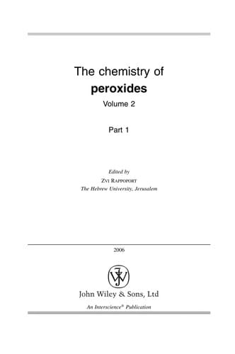 The chemistry of peroxides