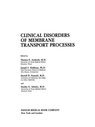 Clinical Disorders of Membrane Transport Processes