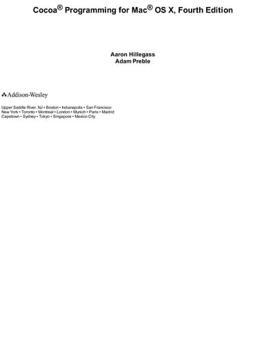 Cocoa programming for Mac OS X