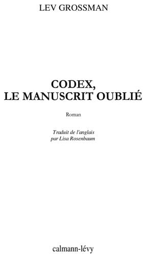 Codex, le manuscrit oublié