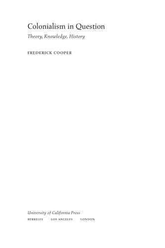 Colonialism in question