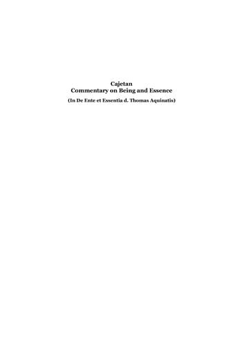 Commentary on being and essence