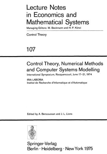 Control Theory, Numerical Methods and Computer Systems Modelling