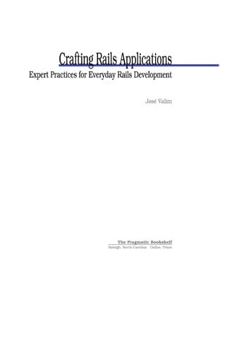 Crafting rails applications