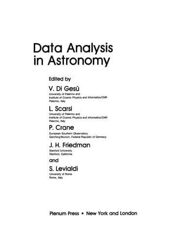 Data Analysis in Astronomy