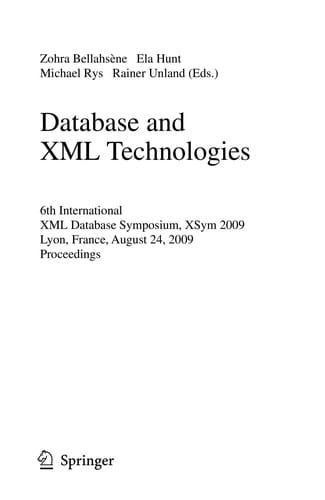 Database and XML Technologies