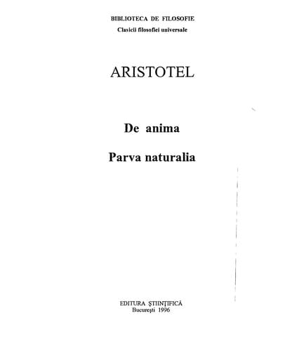 De anima ; Parva naturalia