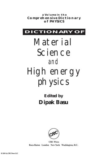 Dictionary of material science and high energy physics