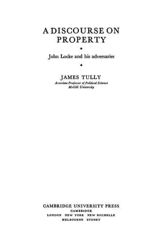 A discourse on property