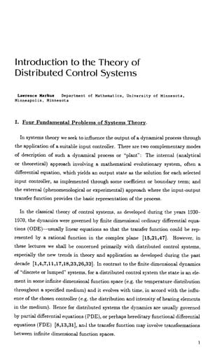 Distributed parameter control systems