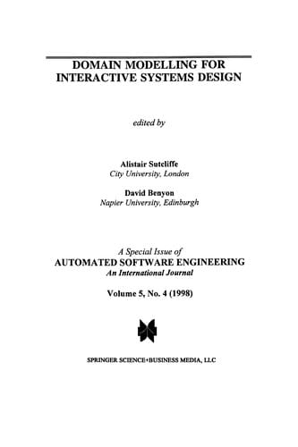 Domain Modelling for Interactive Systems Design