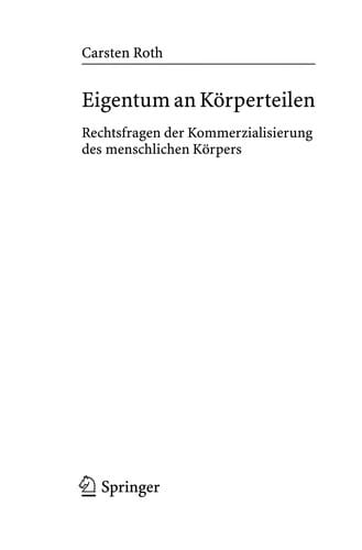 Eigentum an Körperteilen