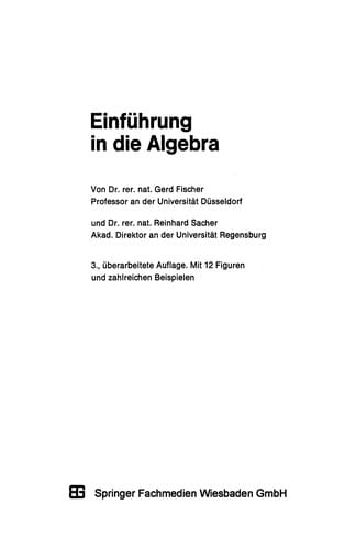 Einführung in die Algebra