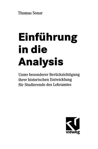 Einführung in die Analysis