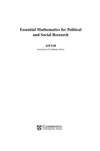 Essential mathematics for political and social research