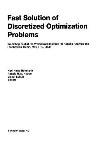 Fast Solution of Discretized Optimization Problems