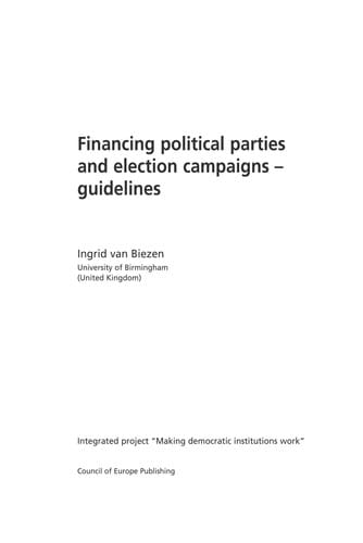 Financing political parties and election campaigns