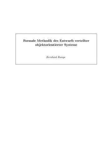 Formale Methodik des Entwurfs verteilter objektorientierter Systeme