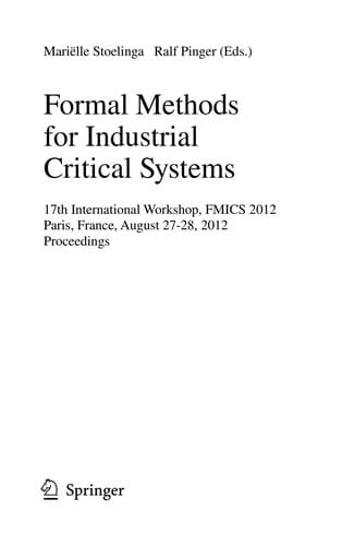 Formal Methods for Industrial Critical Systems