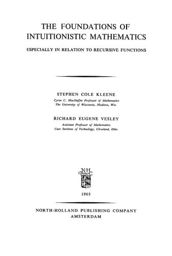 The foundations of intuitionistic mathematics