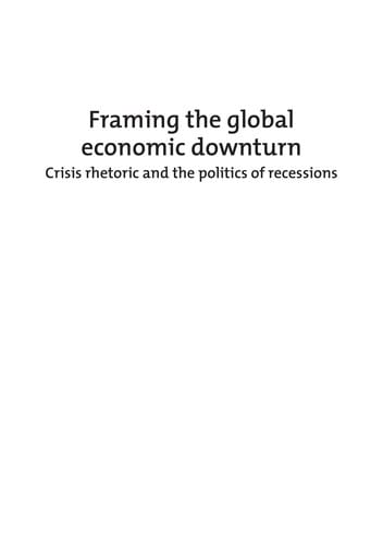 Framing the global economic downturn