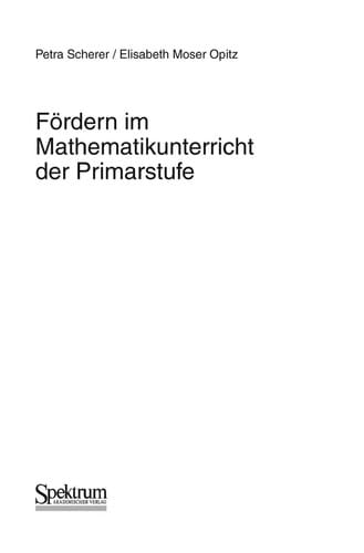 Fördern im Mathematikunterricht der Primarstufe