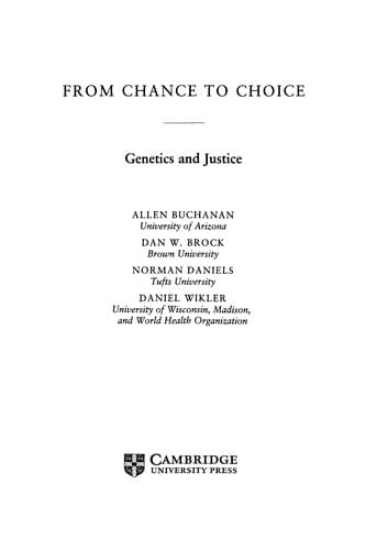 From chance to choice