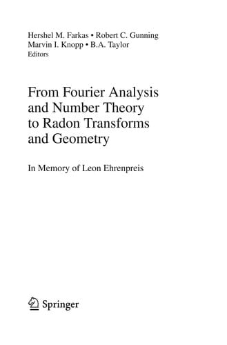 From Fourier Analysis and Number Theory to Radon Transforms and Geometry