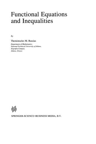 Functional Equations and Inequalities