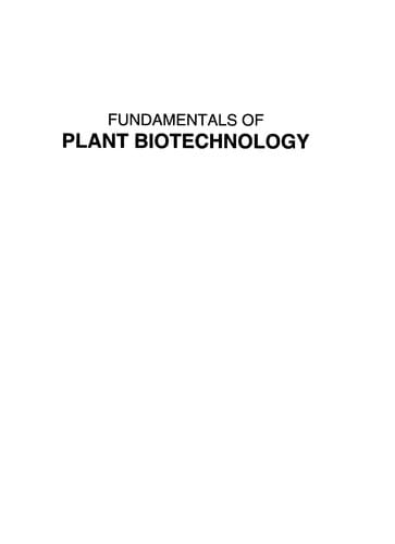Fundamentals of plant biotechnology